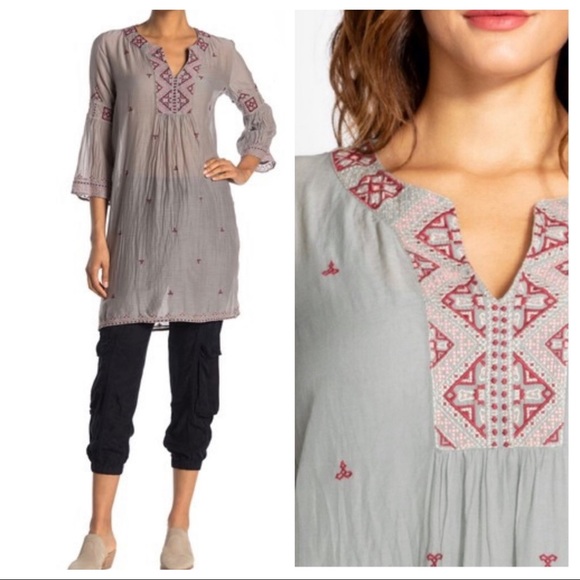 Johnny Was Tops - NWT Johnny Was Ava Embroidered 3/4 Sleeve Tunic